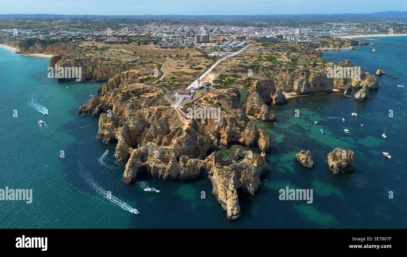 Drone photo Algarve Portugal Europe Stock Photo