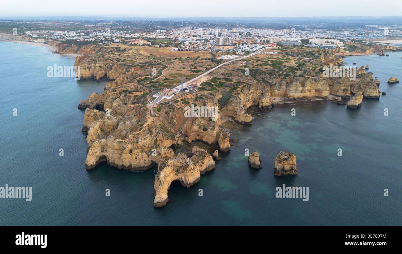 Drone photo Algarve Portugal Europe Stock Photo