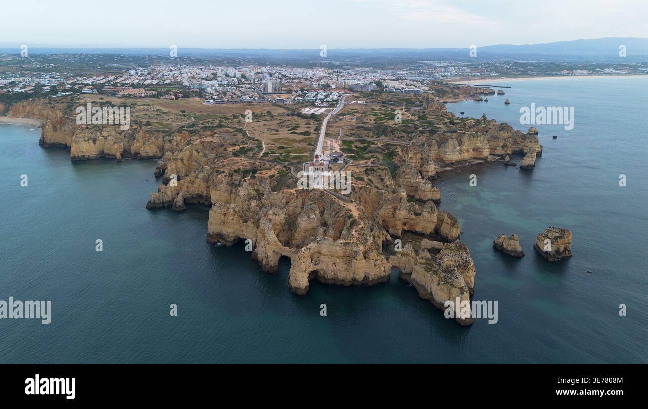 Drone photo Algarve Portugal Europe Stock Photo
