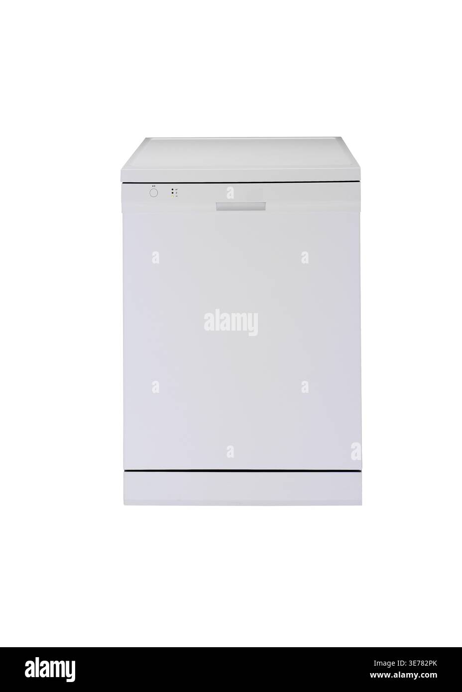 Modern white dishwasher isolated on white Stock Photo