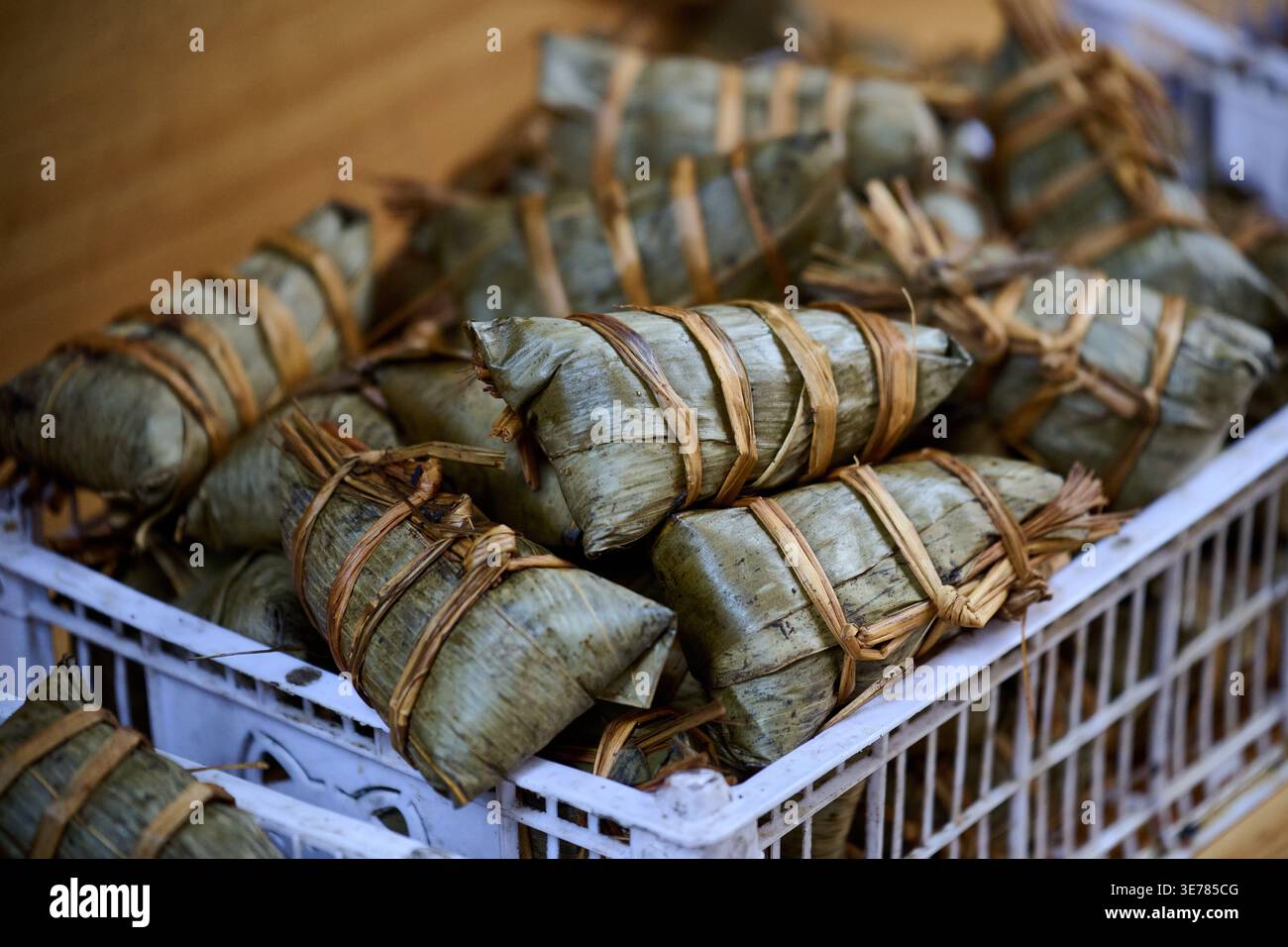 Sticky Rice Dumping Traditional Chinese Zongzi sticky rice dumplings wrapped in leaves and ...