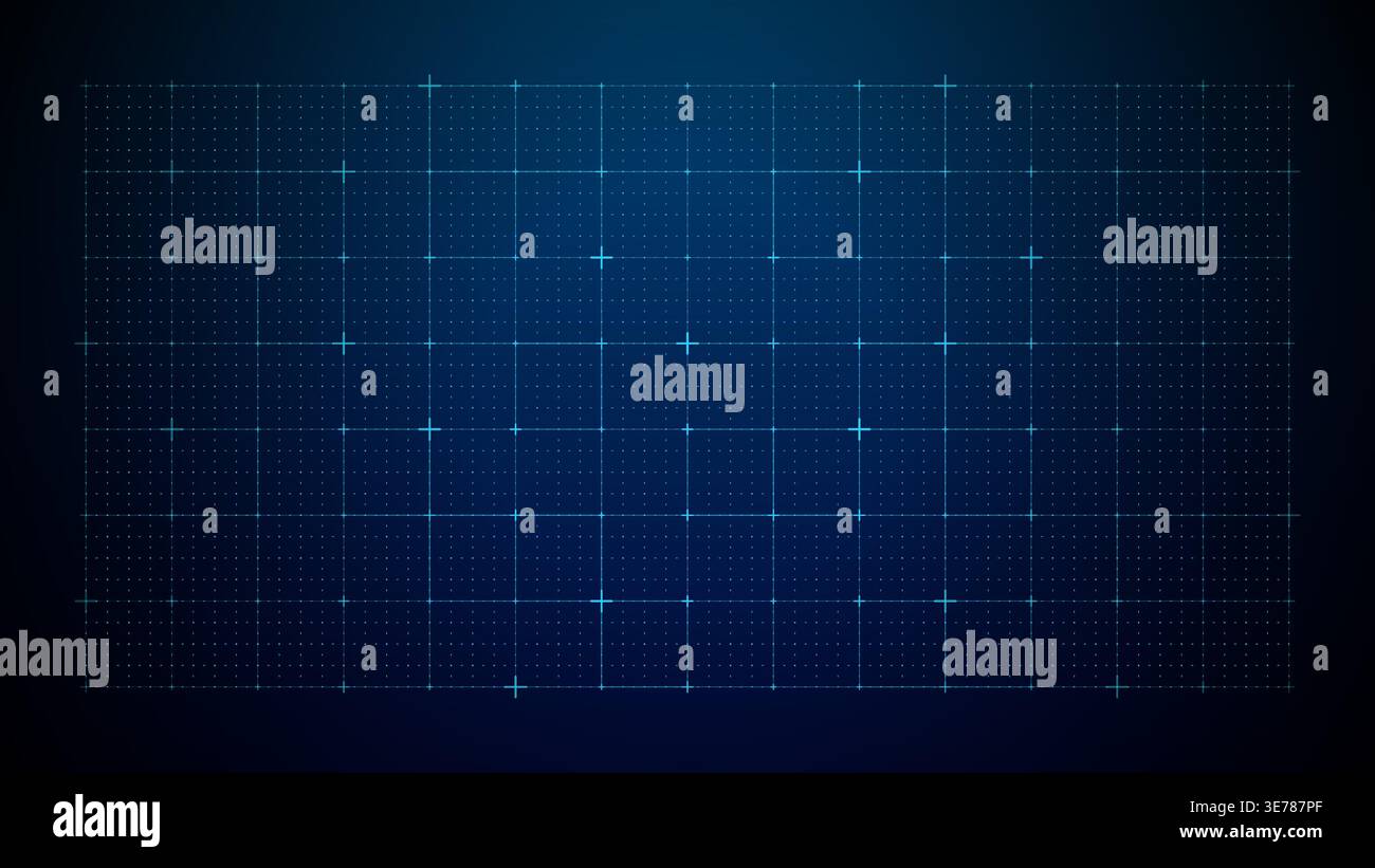Grid Tech Background In Blue Pattern Stock Vector
