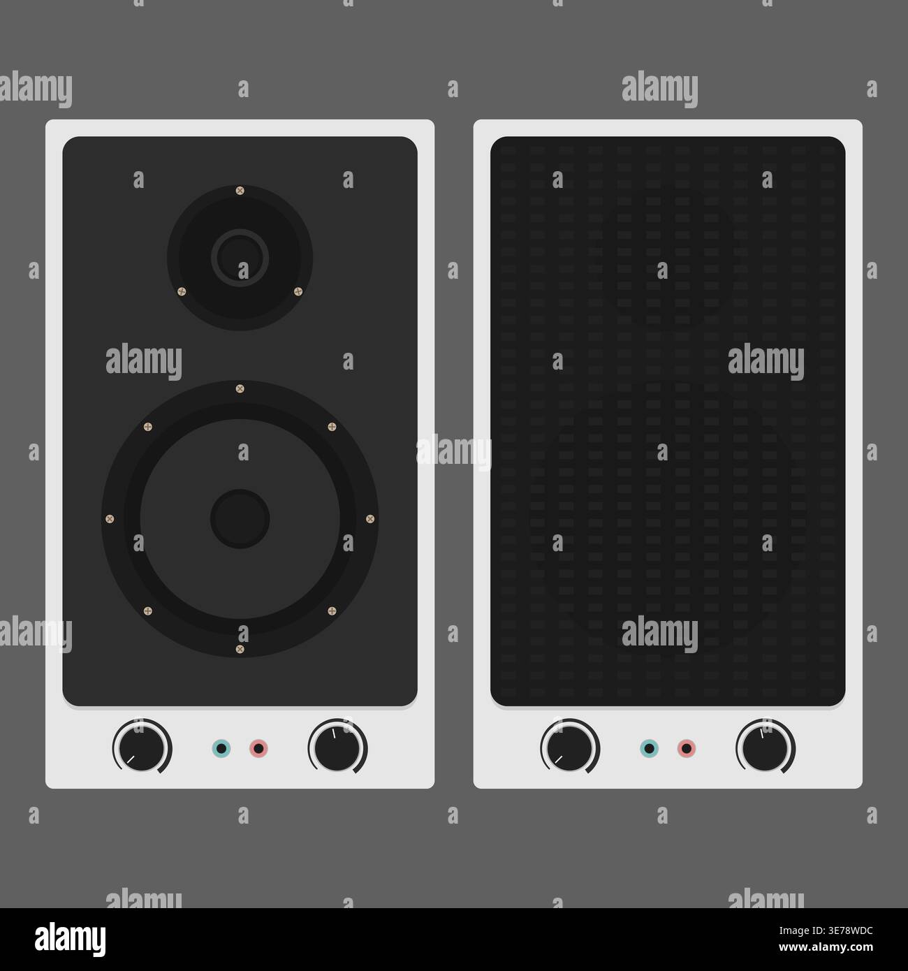 Minimalist PC Speaker Vector Set Stock Vector