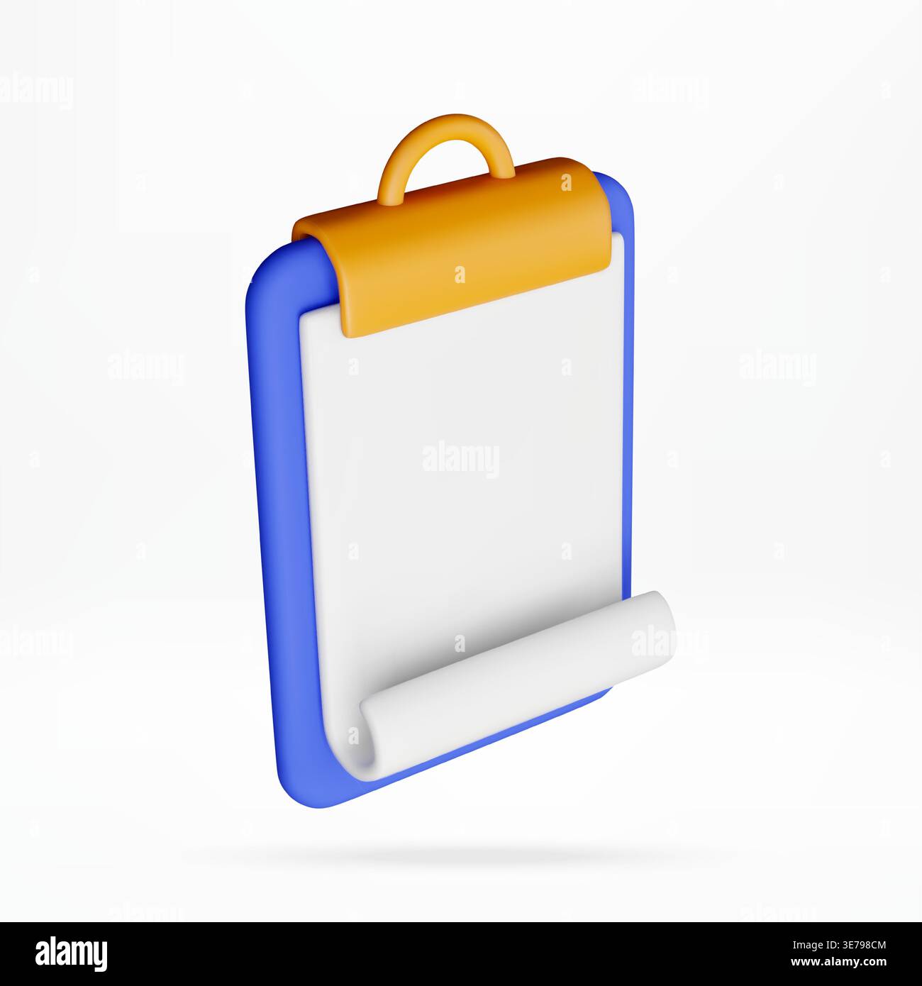 3d clipboard with a blank white paper sheet. Stock Vector