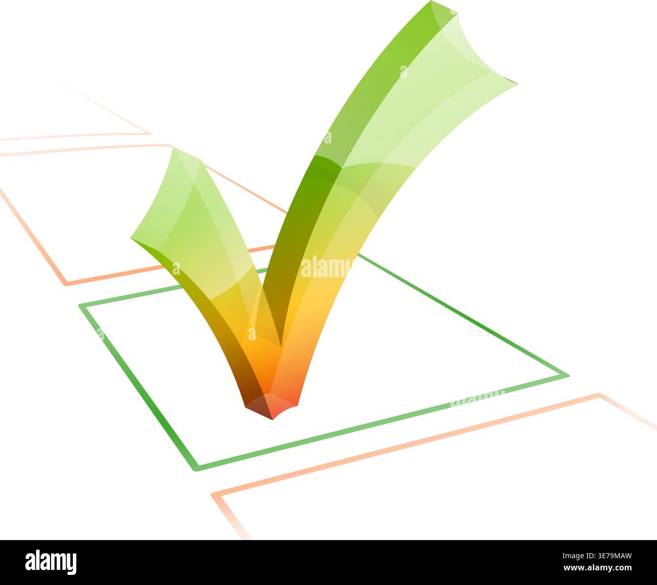3D Check Mark, isolated on white, vector illustration Stock Vector