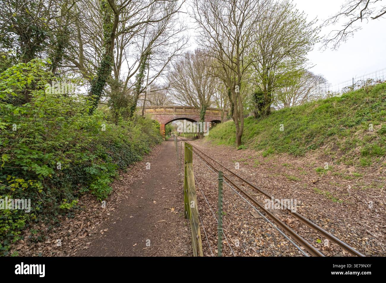 Victorian era brick built bridge over the Bure Valley Railway in the ...