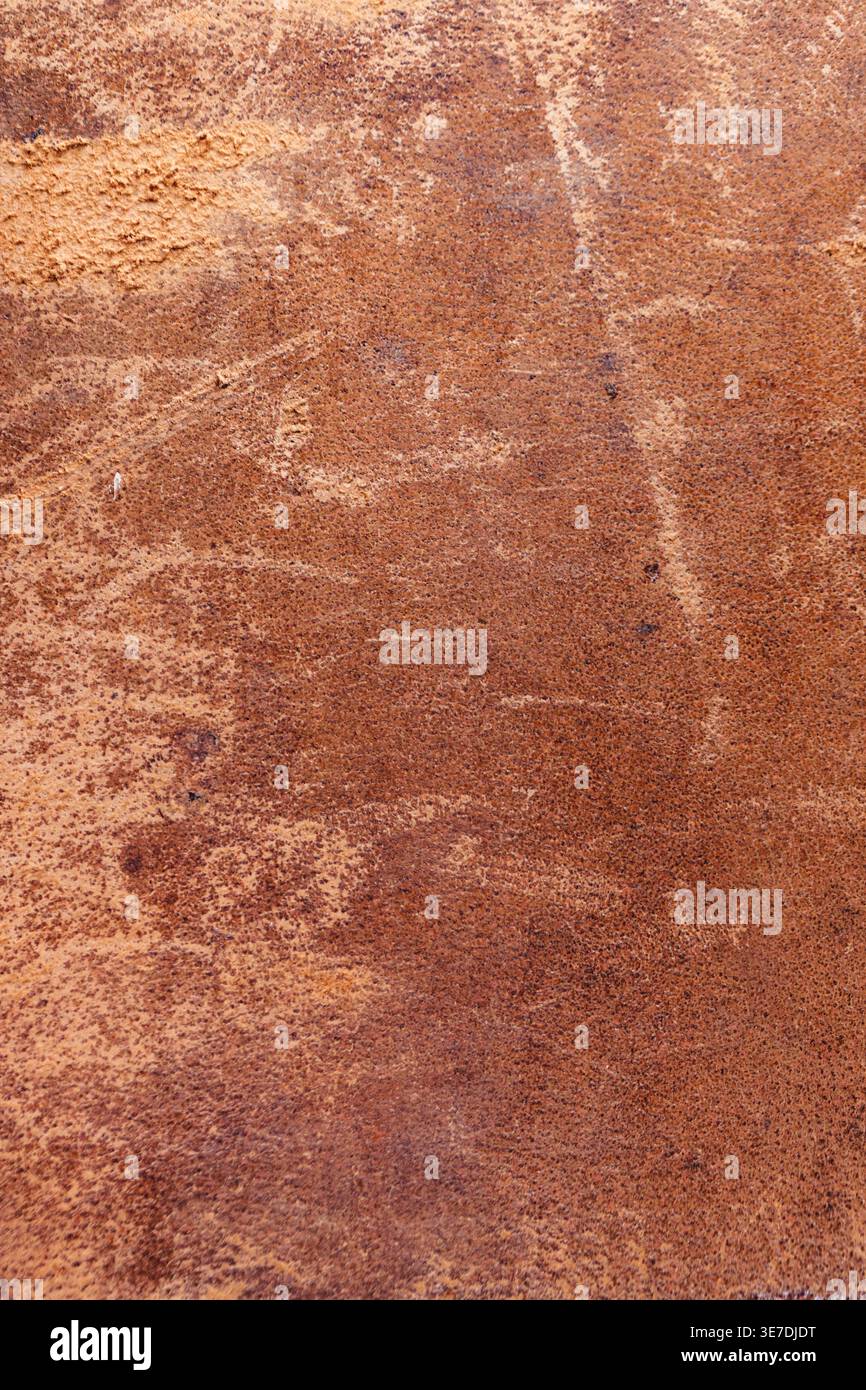 distressed antique leather book binding full frame backgorund wiht copy space Stock Photo