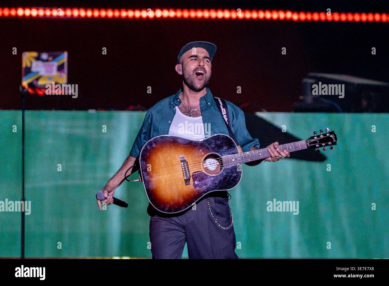 Singer Nil Moliner performs during the Los40 Primavera Pop Madrid 2026 ...