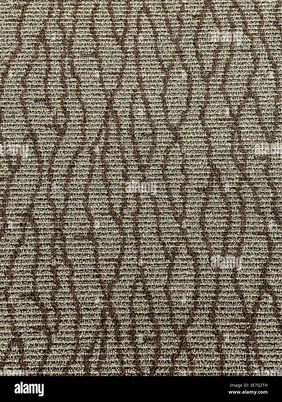 Brown Squiggles Across Carpet Texture Stock Photo
