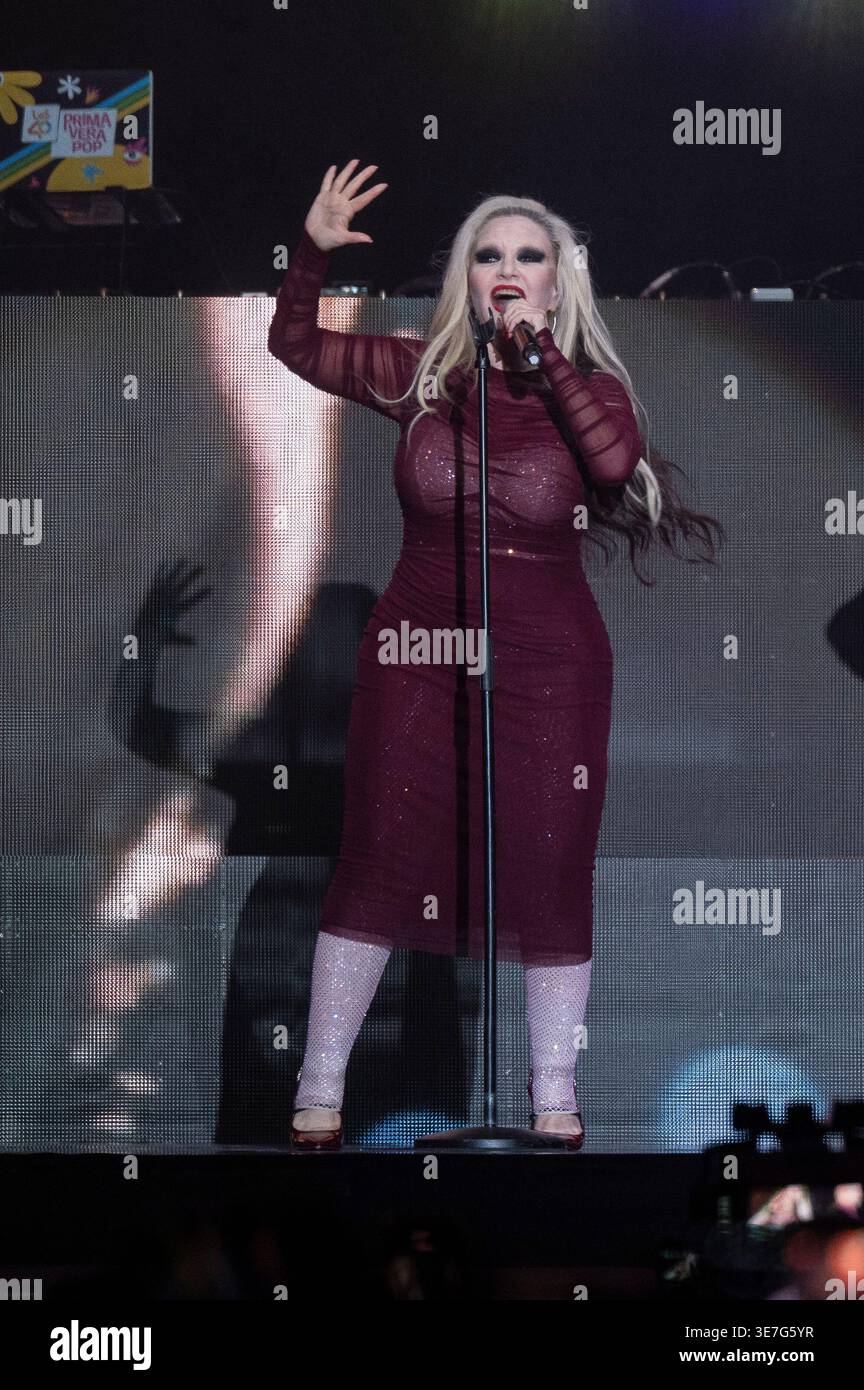 The singer Alaska perform during the Los40 Primavera Pop Madrid 2026 ...