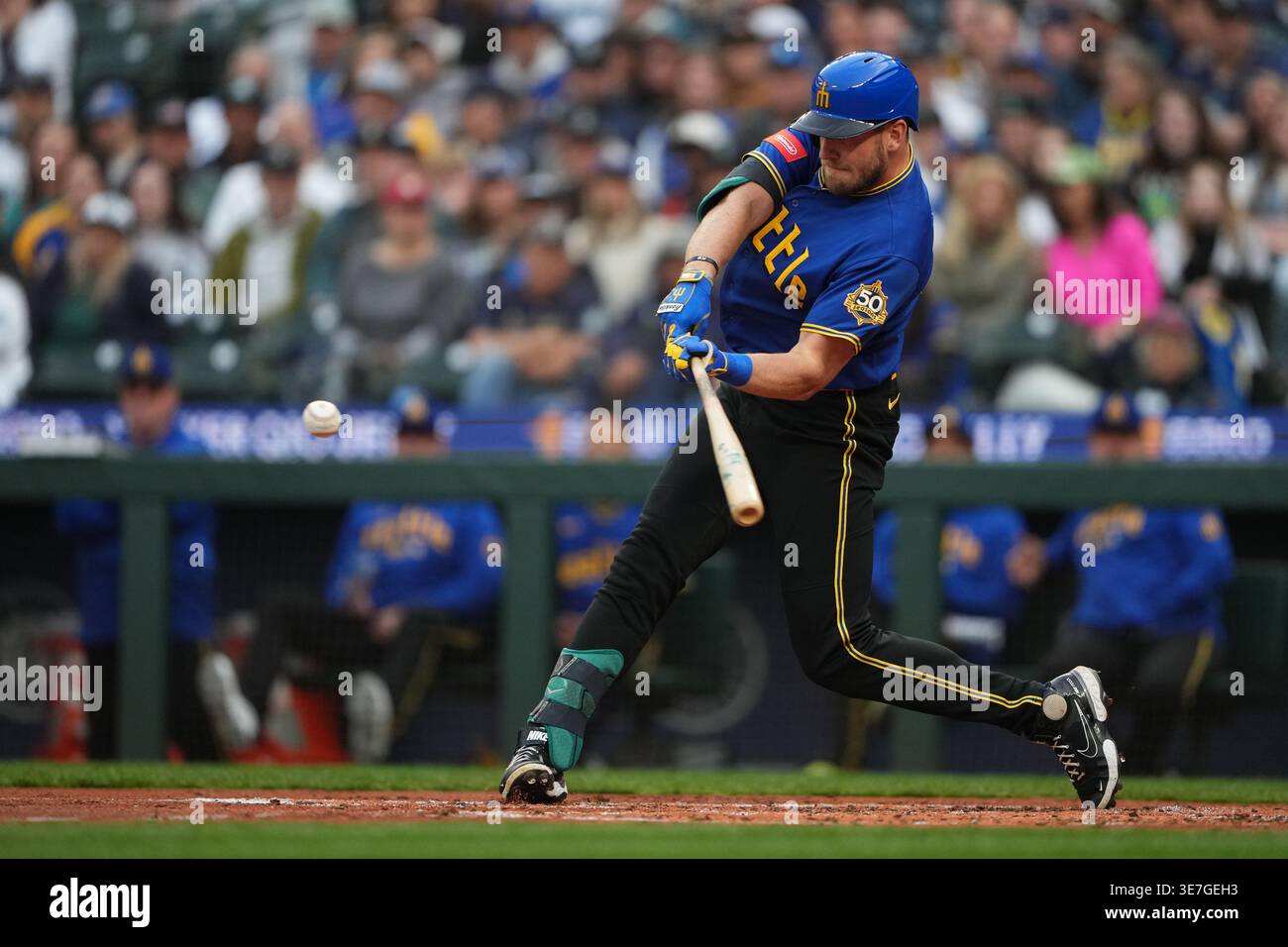 Mariners Luke Raley Seattle Mariners' Luke Raley hits an RBI groundout to score Julio ...