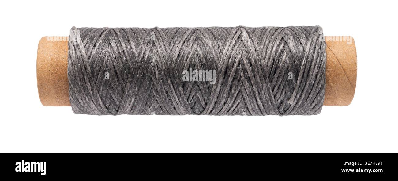 spool of colored thread on a white isolated background Stock Photo