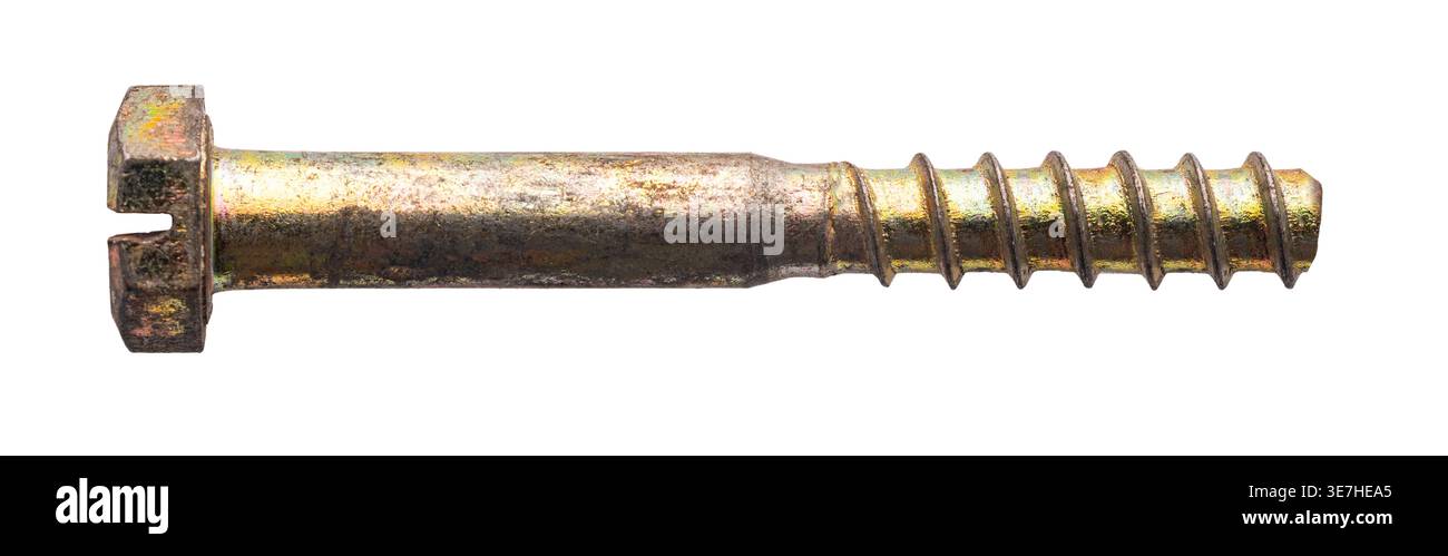 construction bolt close-up on a white isolated background Stock Photo