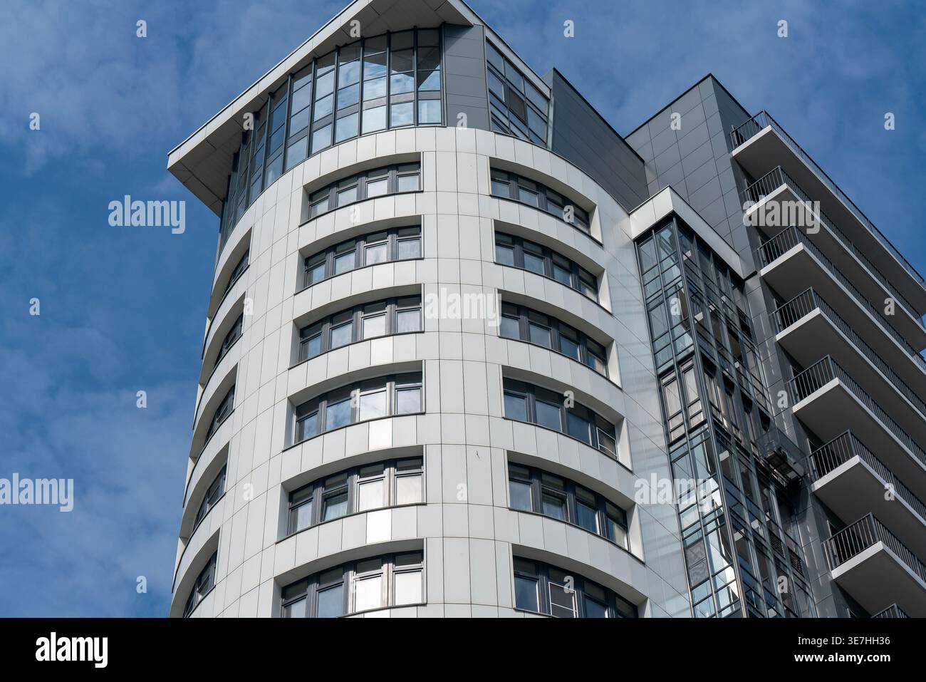 Curve Rd High Rise Building Modern Curved High-Rise Building Facade With Glass Windows and ...