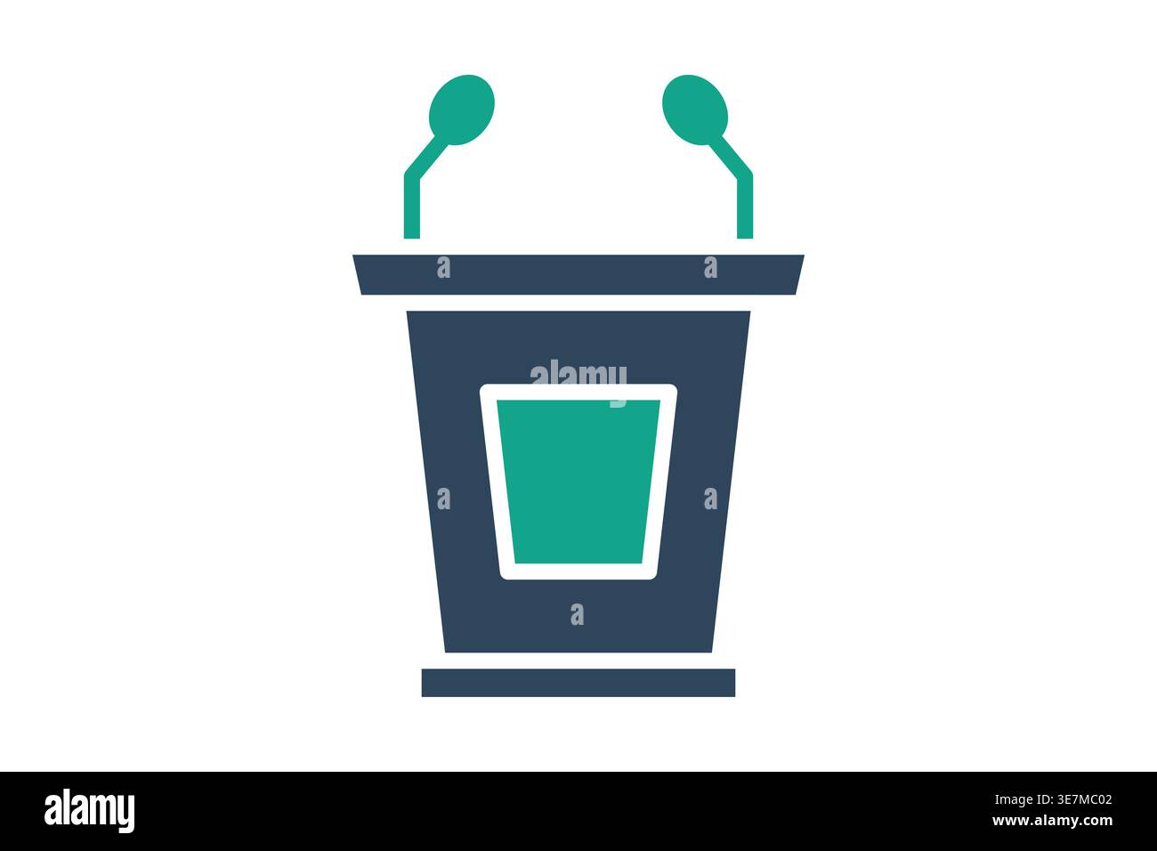 Podium solid icon. Icon related to briefings. Government elements vector illustration Stock Vector