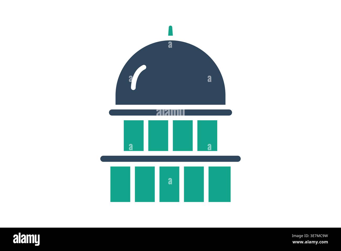 Capitol building solid icon. Icon related to building. Government elements vector illustration Stock Vector