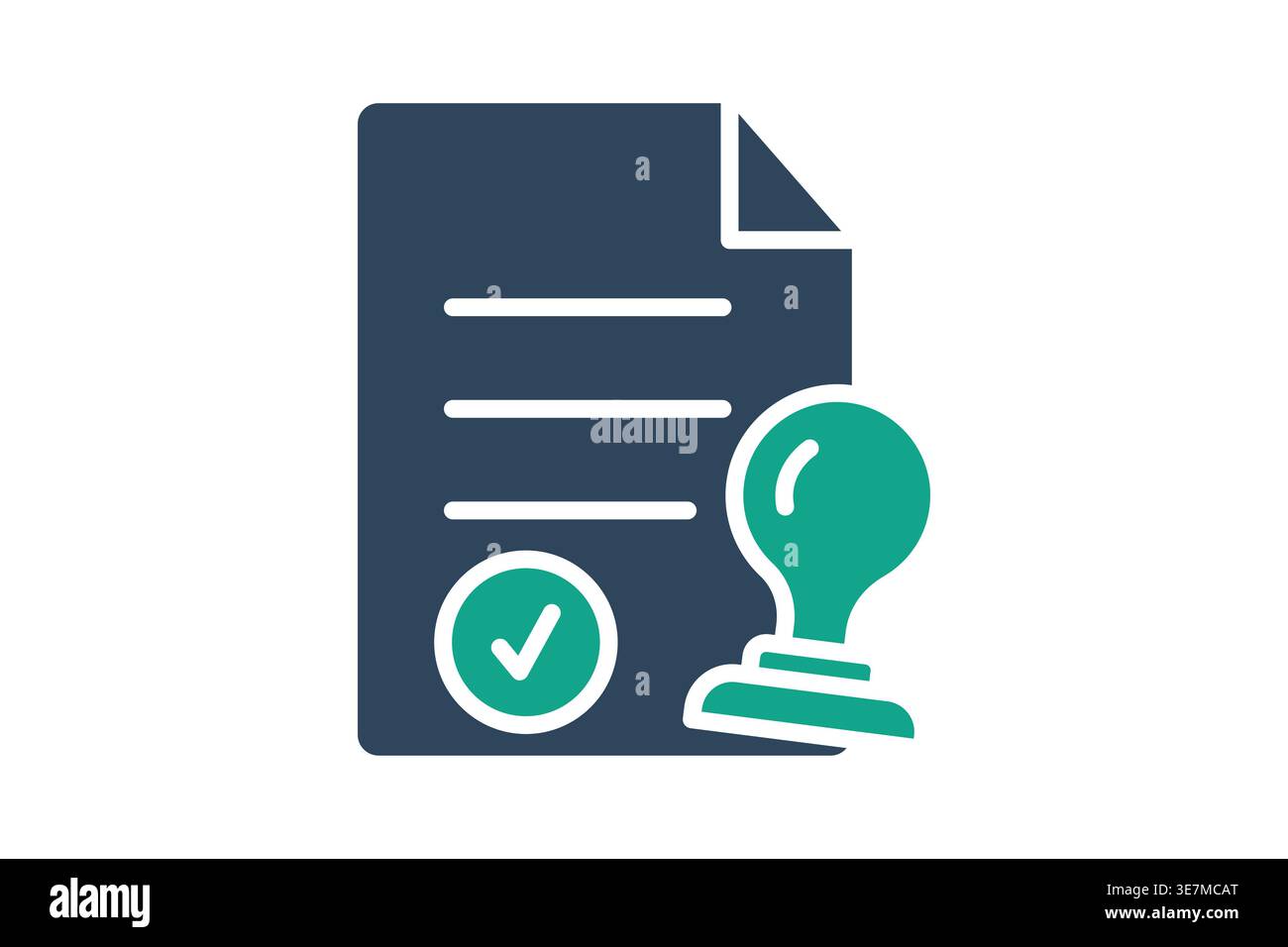 Permit solid icon. Icon related to legality. Government elements vector illustration Stock Vector