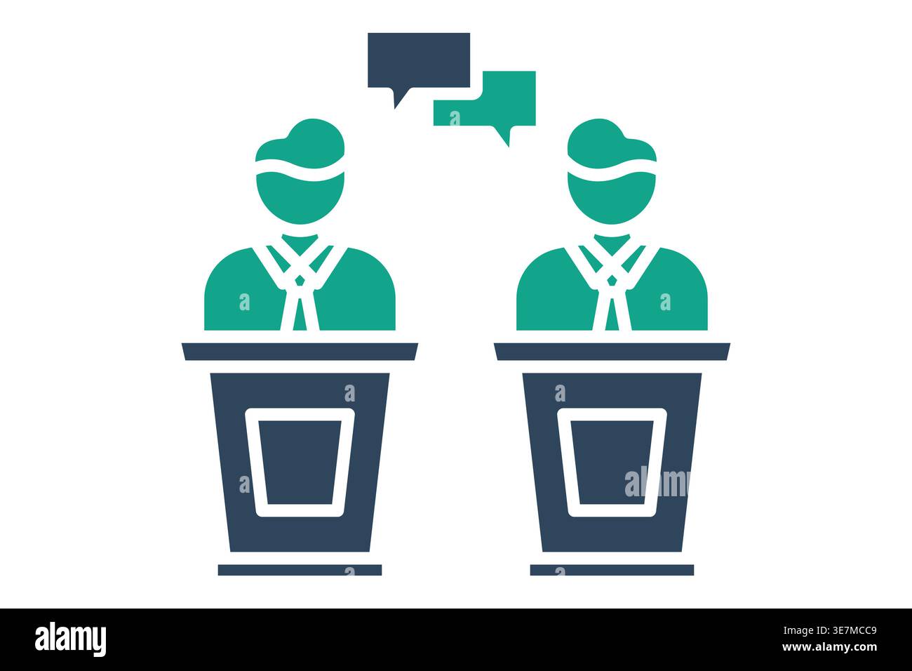 Debate solid icon. Icon related to bureaucracy. Government elements vector illustration Stock Vector