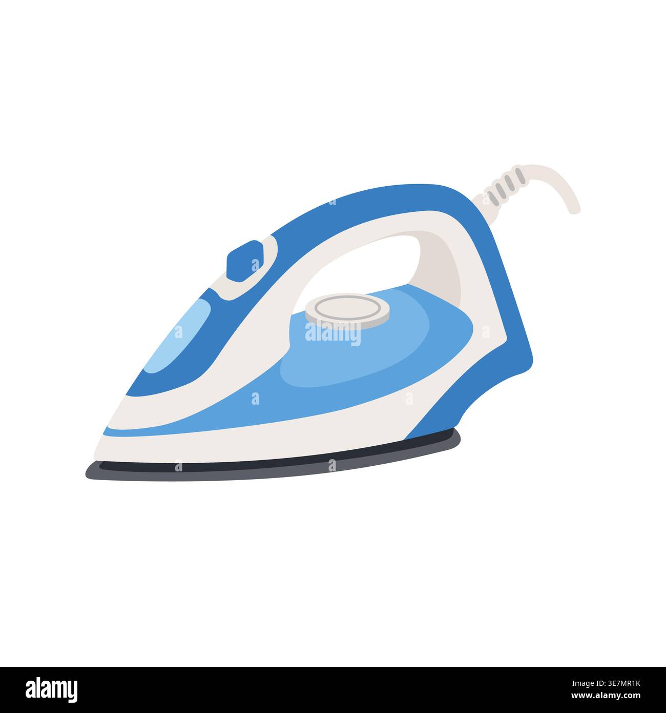 Electric steam iron for smoothing wrinkles on clothes and laundry Stock Vector