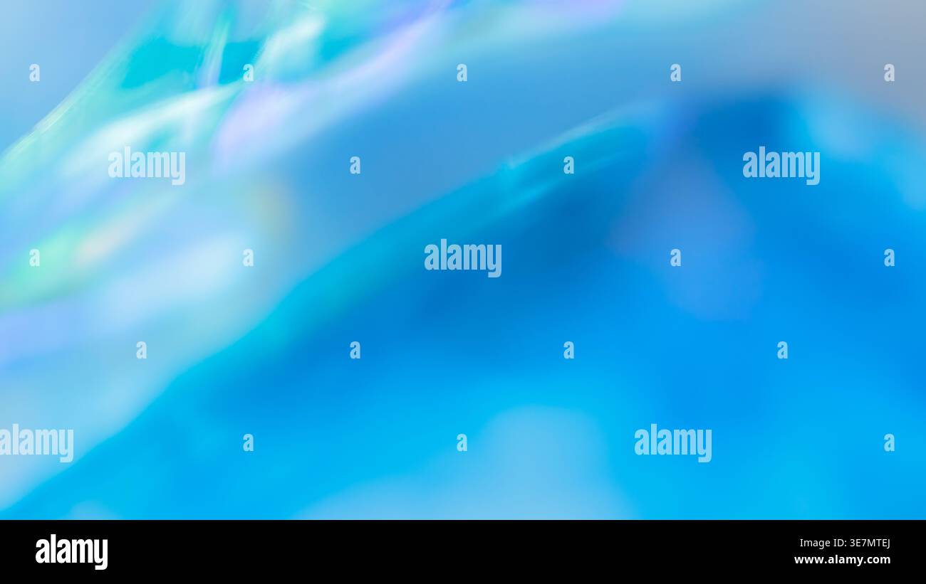 Abstract blue holographic gradient background with cyan turquoise wave blur effect Stock Photo