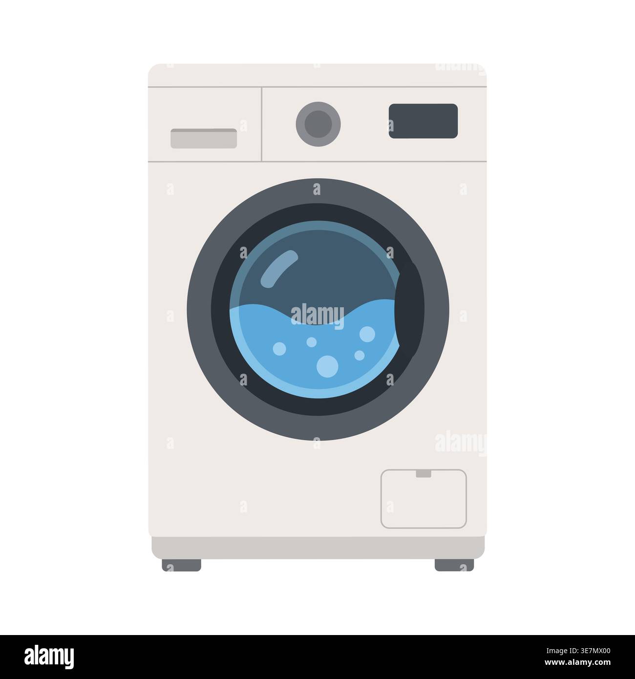 Automatic washing machine front load for laundry and clothing care Stock Vector