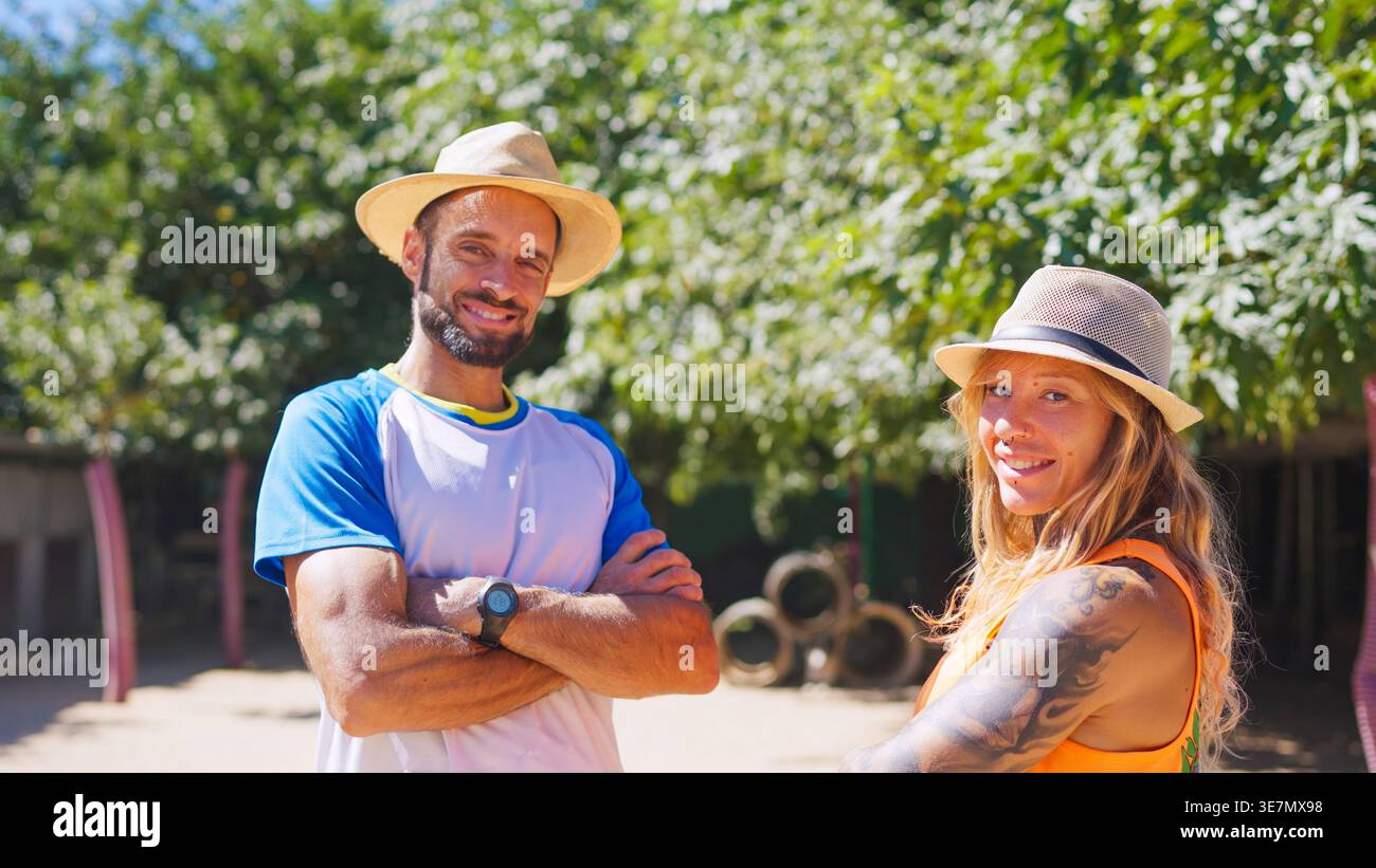 People wearing green hats hi-res stock photography and images - Alamy