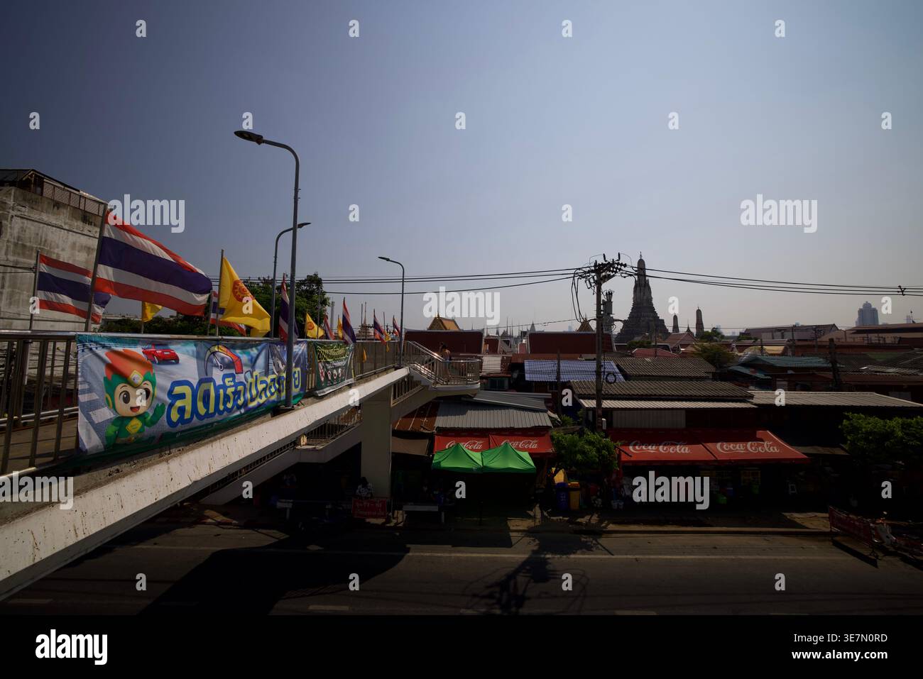 Bangkok April photoshoot featuring Wat Arun, monks, Thai food, cosplay girl, Thonburi market, nightlife Soi Cowboy Stock Photo