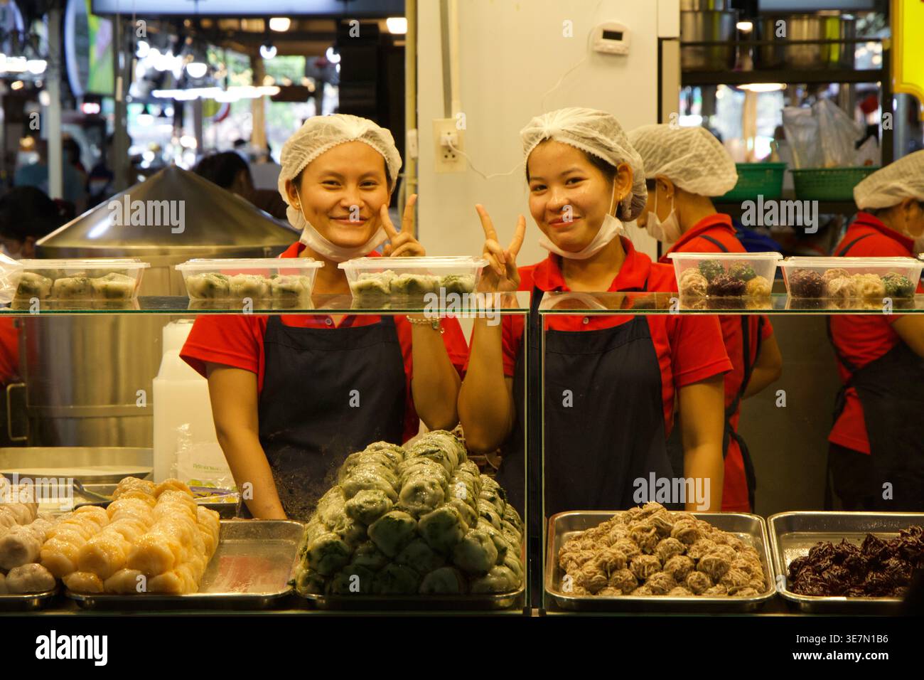 Bangkok April photoshoot featuring Wat Arun, monks, Thai food, cosplay girl, Thonburi market, nightlife Soi Cowboy Stock Photo