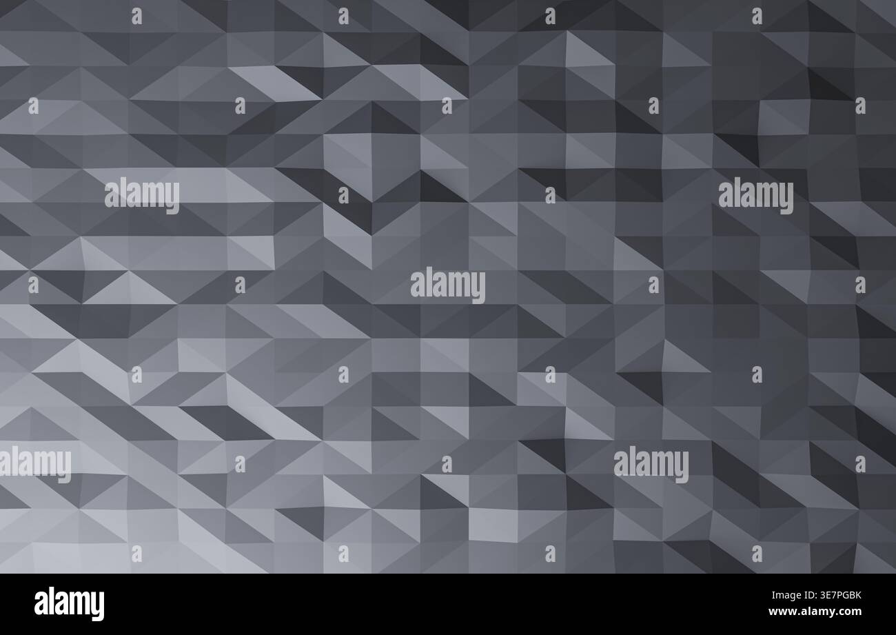 Abstract grey low poly geometric background with triangle pattern Stock Photo