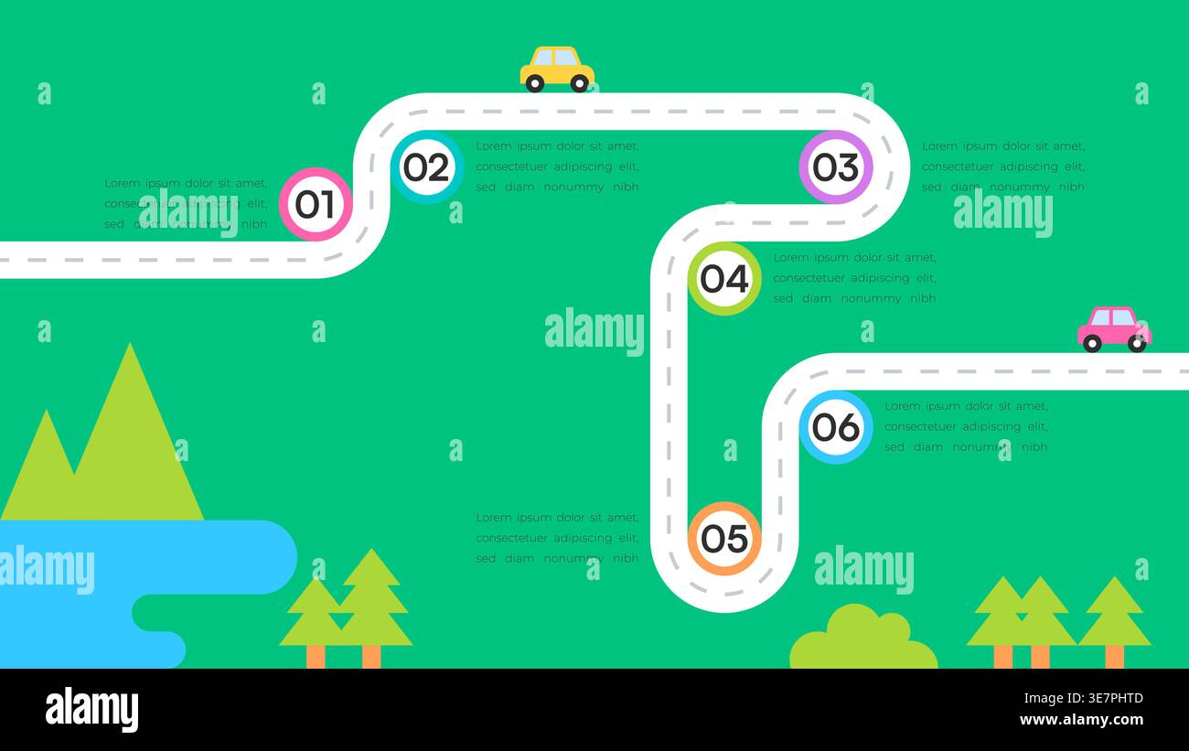 Milestone roadmap infographic green hi-res stock photography and images ...