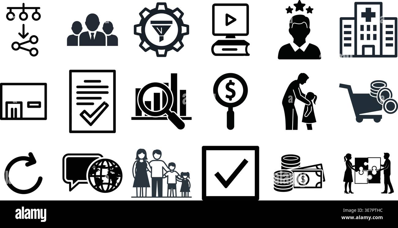 Industrial Technology and Strategic Management Concept Graphics Stock Vector