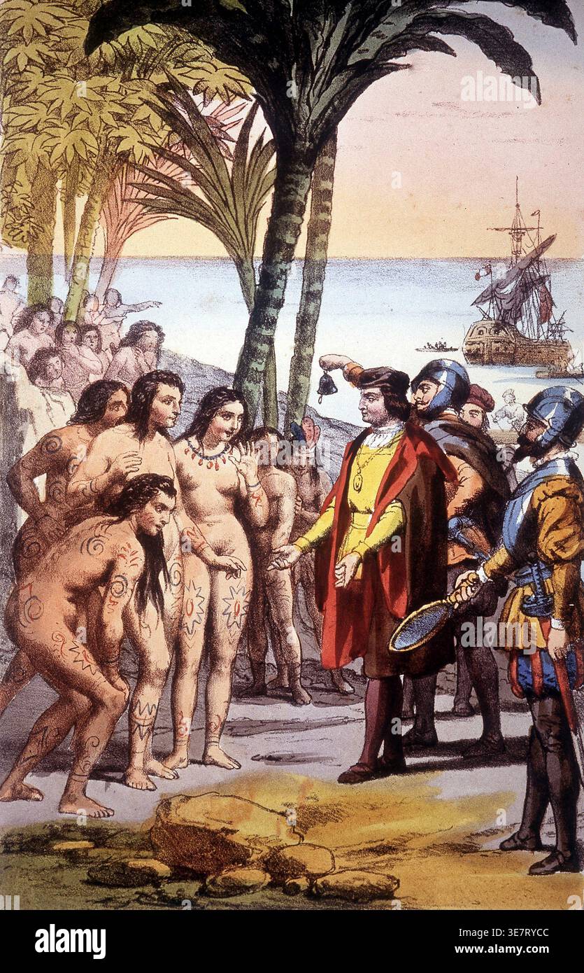 The landing of columbus 1492 hi-res stock photography and images