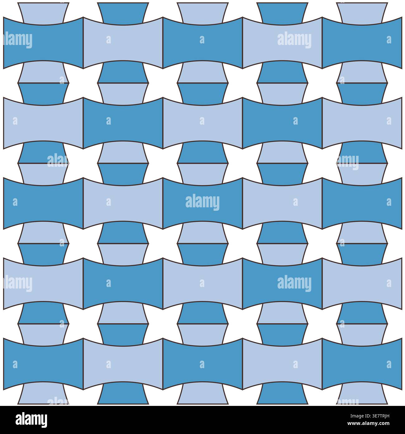 Geometric tile pattern. Interlocking block texture. Blue color Vector. Repeating simple shapes. Stock Vector