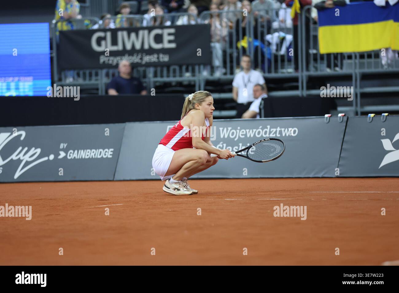 Gliwice 11.04.2026 Billie Jean King Cup Poland-Ukraine day two Billie Jean King Cup Polska-Ukraina dzien drugi n/z  Maja ChwalinskaFot.Mateusz Bialczyk/arena akcji Stock Photo