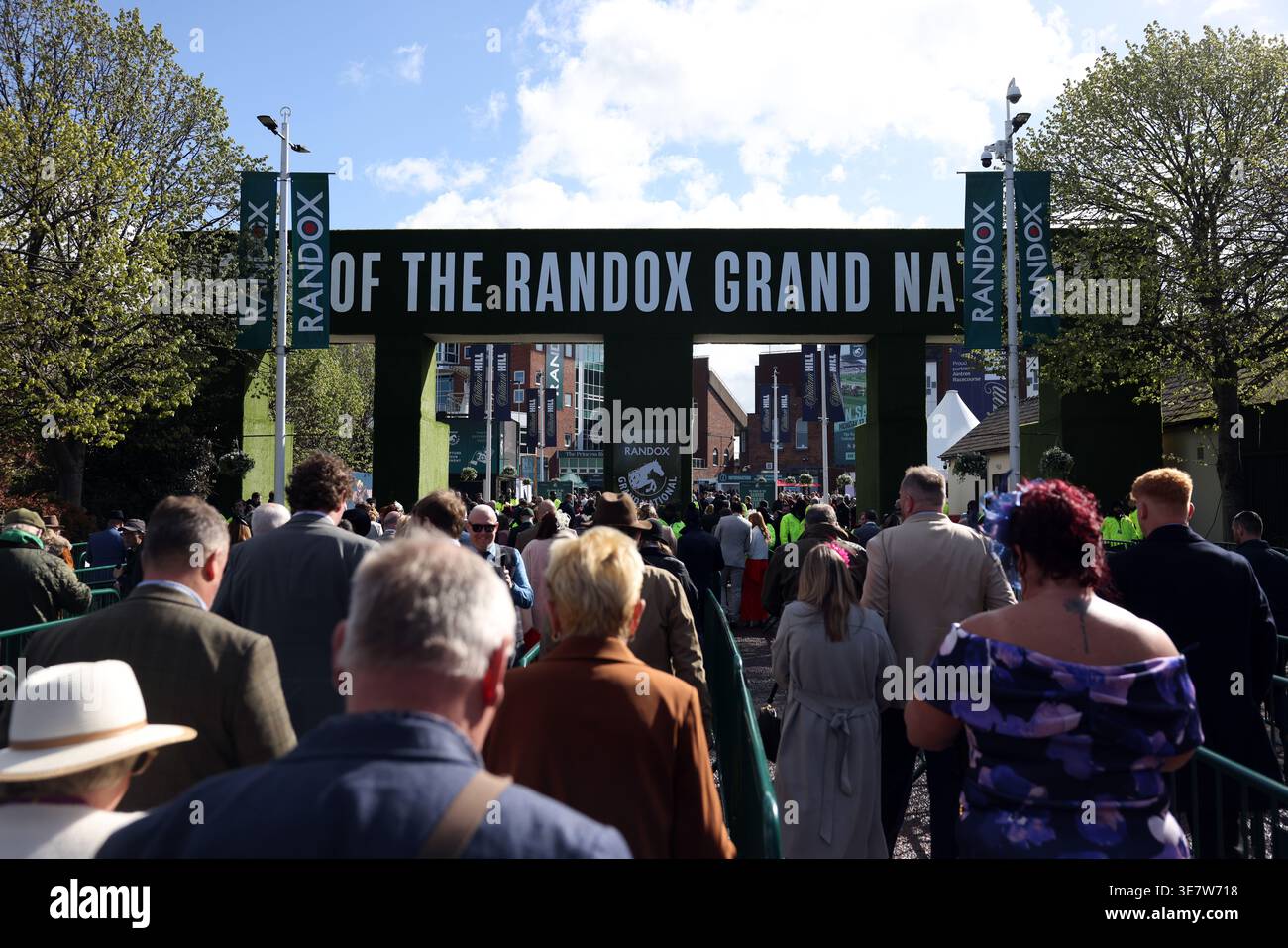 Randox Races Racegoers arrive on day three of the Randox Grand National Festival ...