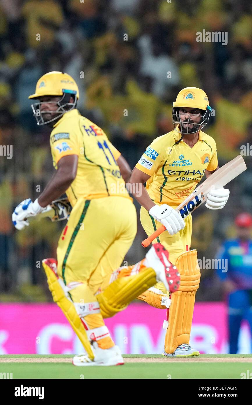 Samuel Raja Chennai Super Kings' Sanju Samson, left, and Chennai Super Kings ...
