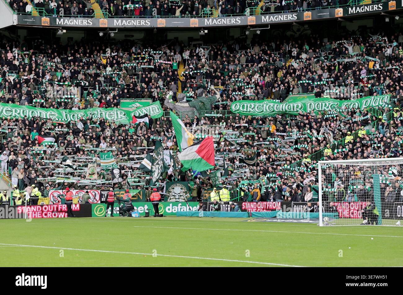 Celtic fans during the William Hill Premiership match at Celtic Park ...