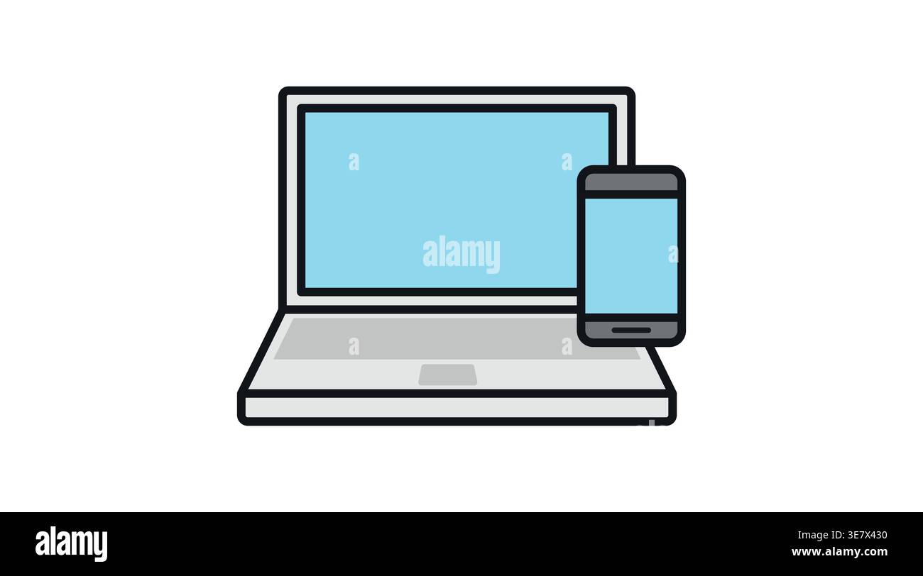Responsive design and device sync icon Stock Vector
