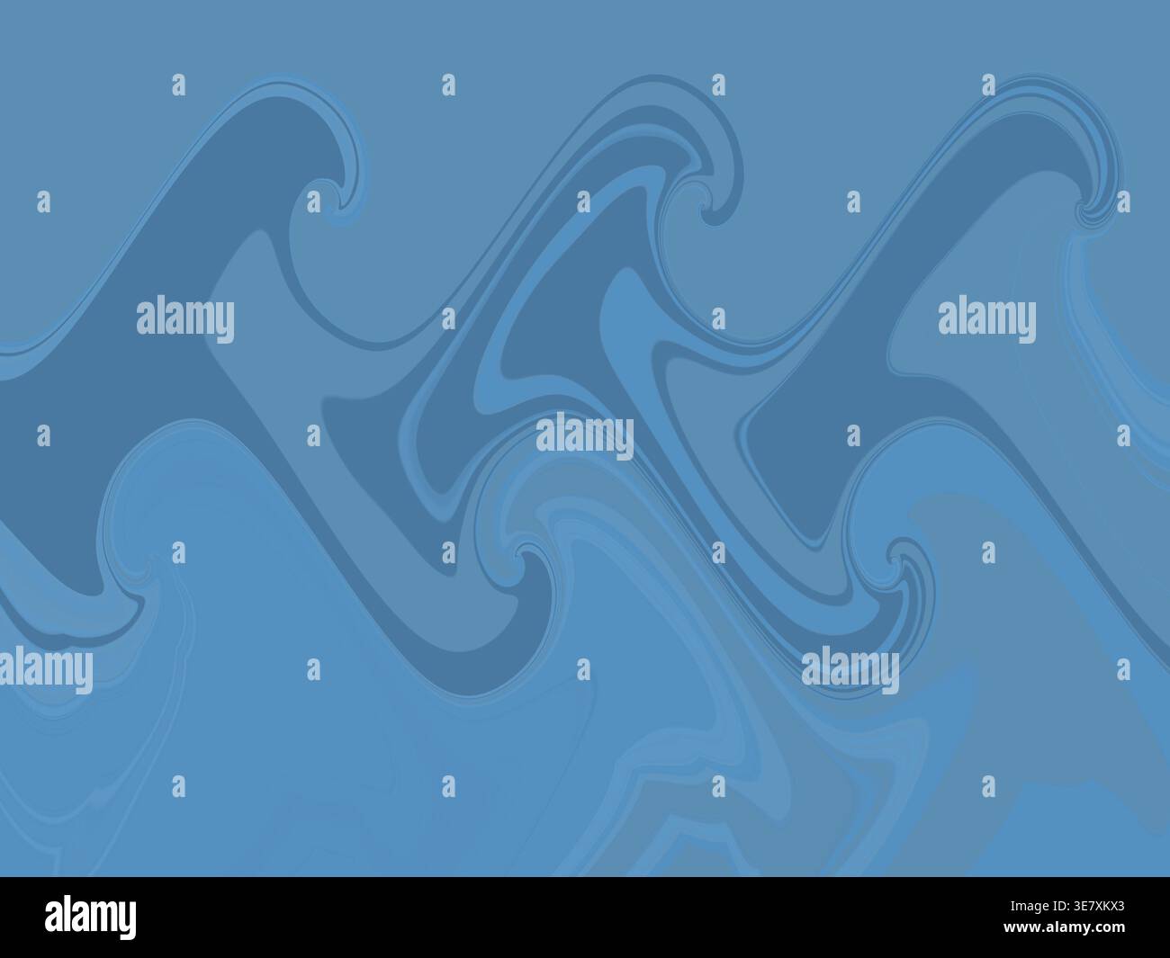 Smooth wave patterns in different shades of blue. The design creates a sense of movement and fluidity across the surface. Stock Photo
