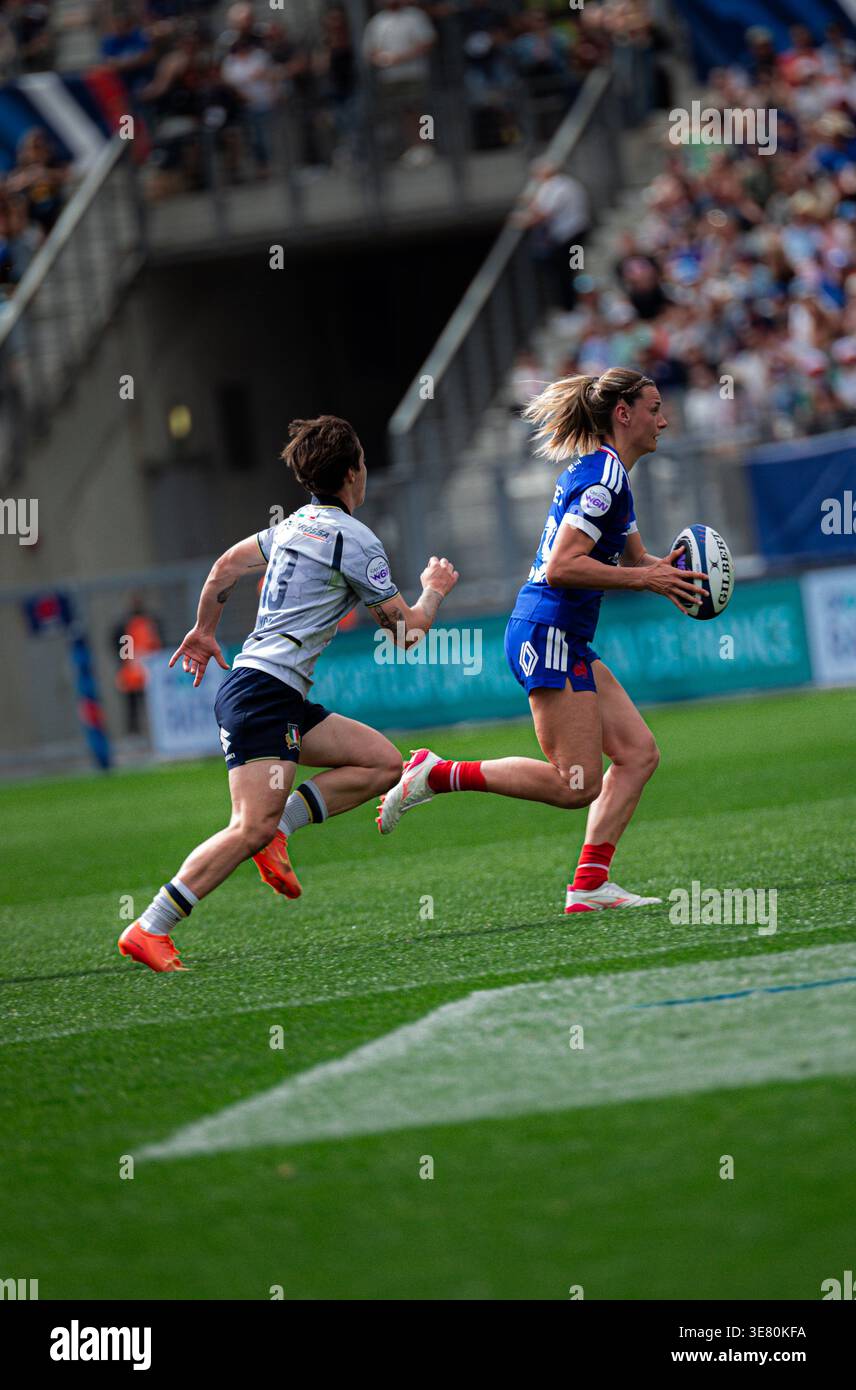 Aubane Rousset (23 France) in action during the 2026 Women's Six ...