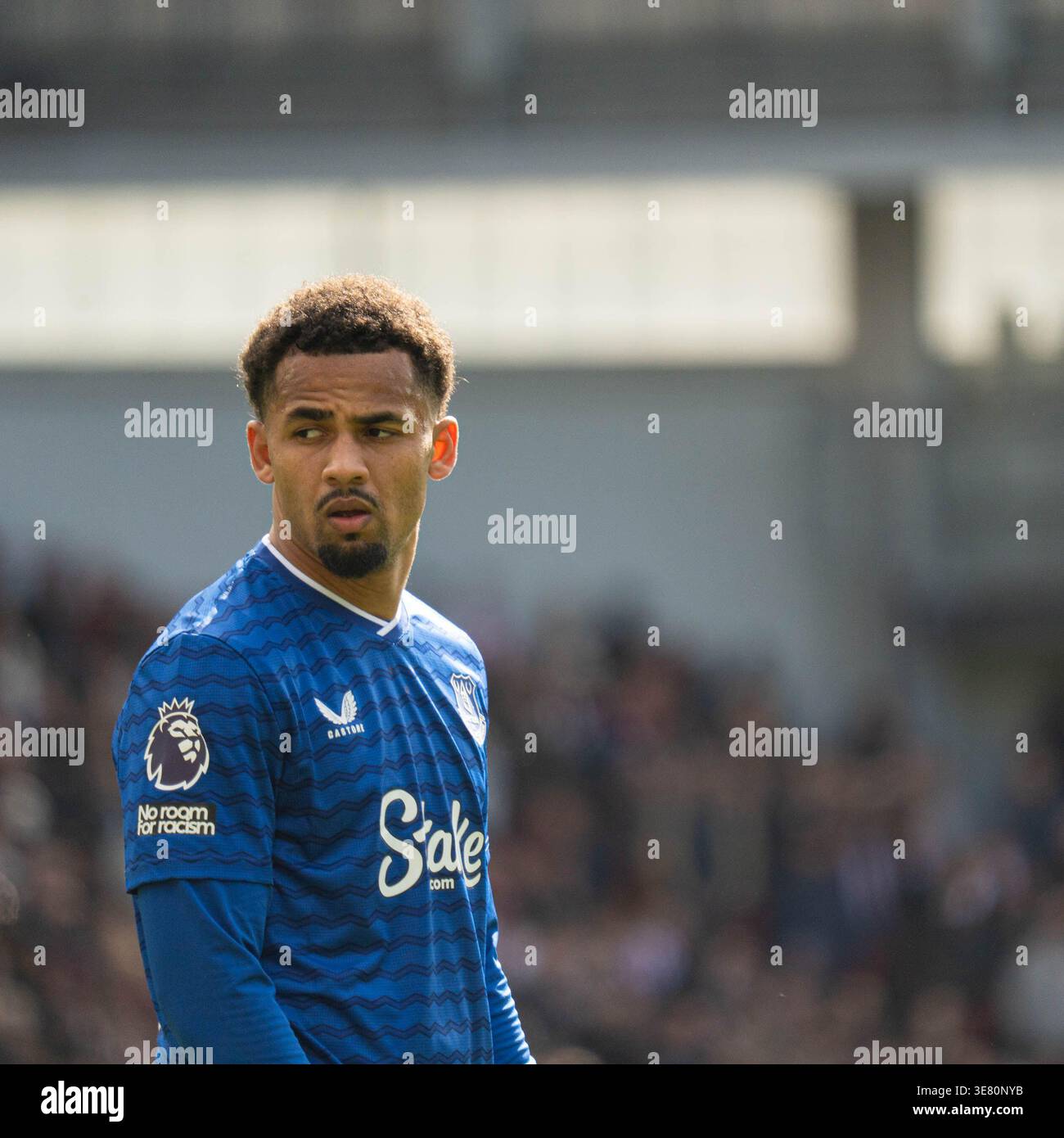 Iliman Ndaiye looking on during, Brentford v Everton at Gtech Community ...
