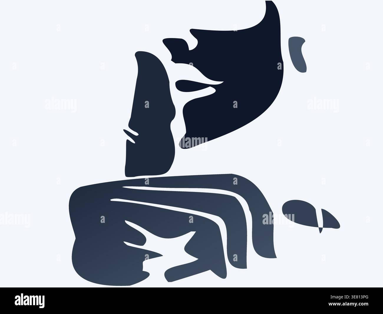Abstract shush gesture requesting silence Stock Vector