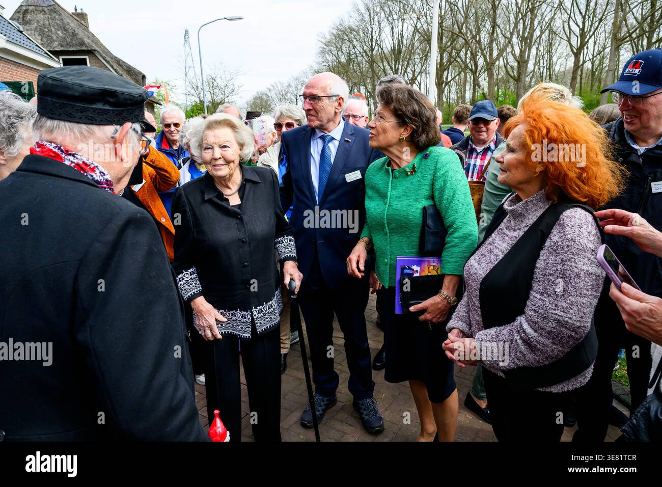 Princess Beatrix at the opening of De Wachter windmill in Zuidlaren ...