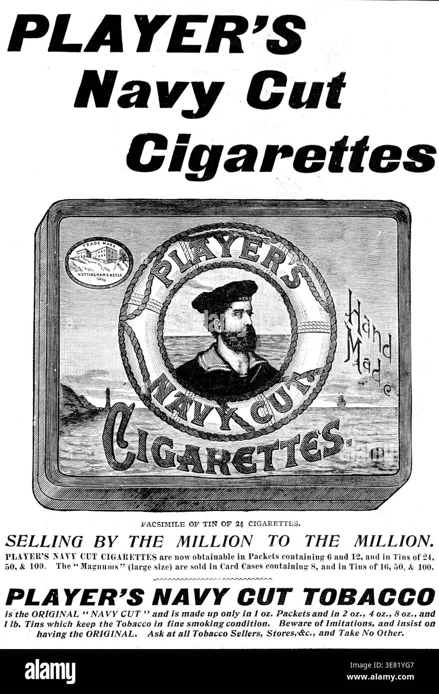 Players navy cut cigarettes advert hi-res stock photography and images