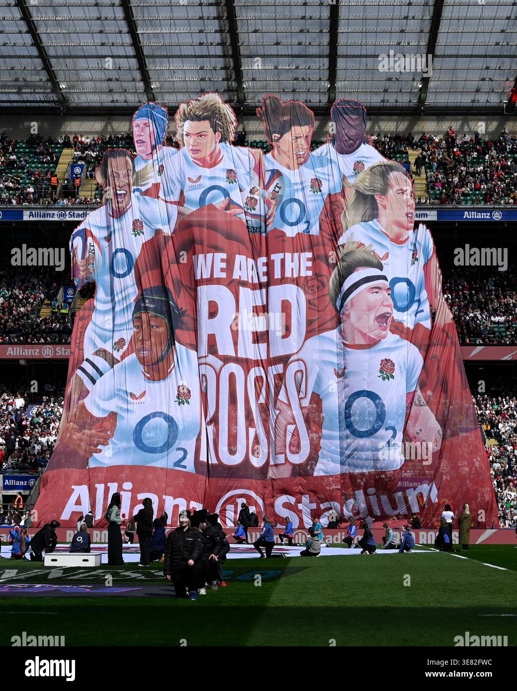 Red Roses Vs Australia London, United Kingdom. 11 Apr 2026. Red Roses TIFO at the Guiness ...