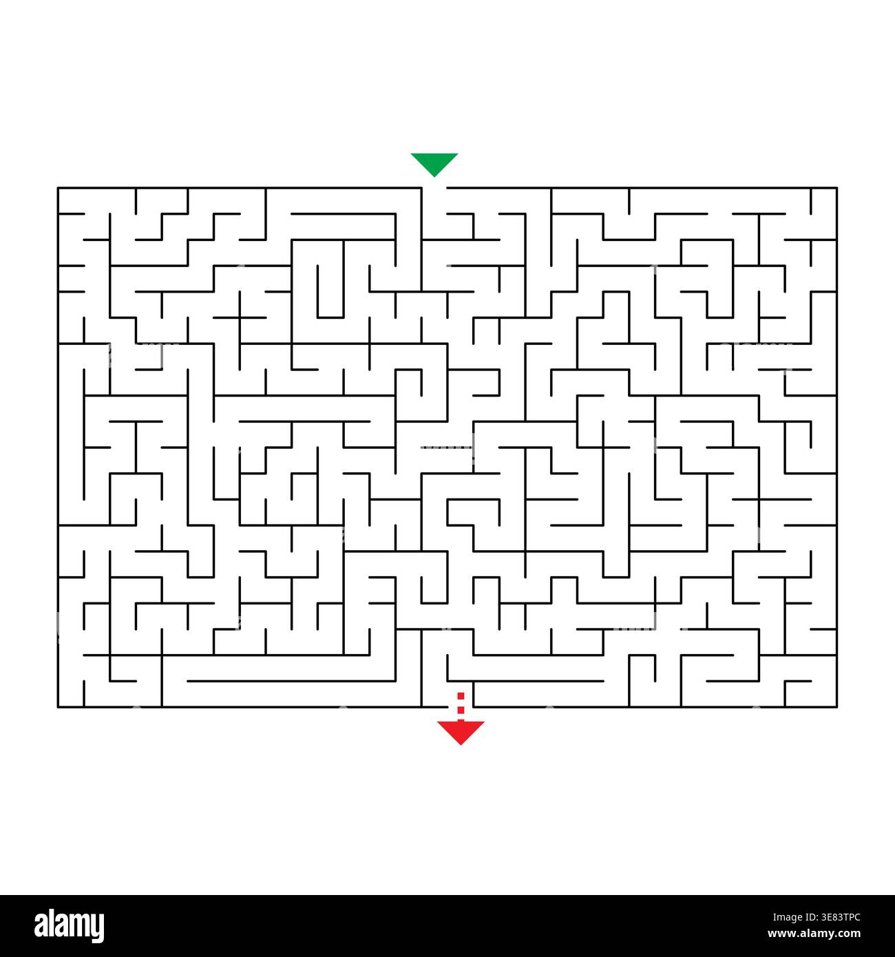 Printable Minimalist Rectangular Maze Puzzle Vector Stock Vector