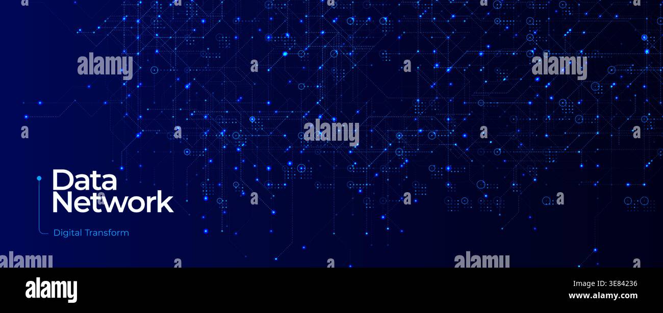 Datum Network Cyber Network Data Technology Digital Security Blockchain Ai Cloud Encryption Nodes Circuit Matrix Global Internet Background Vector Stock Vector