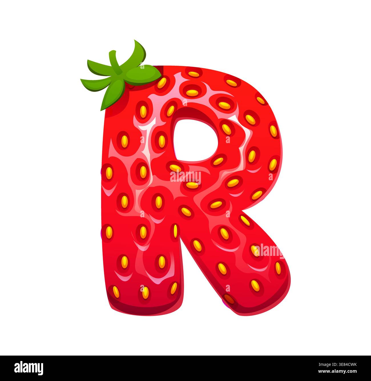 Danny Rasberry Letter R Cartoon strawberry, red berry ABC font letter R Stock Vector Image ...