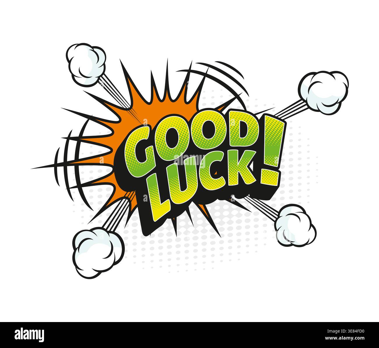 Cartoon vintage good luck comic speech bubble Stock Vector