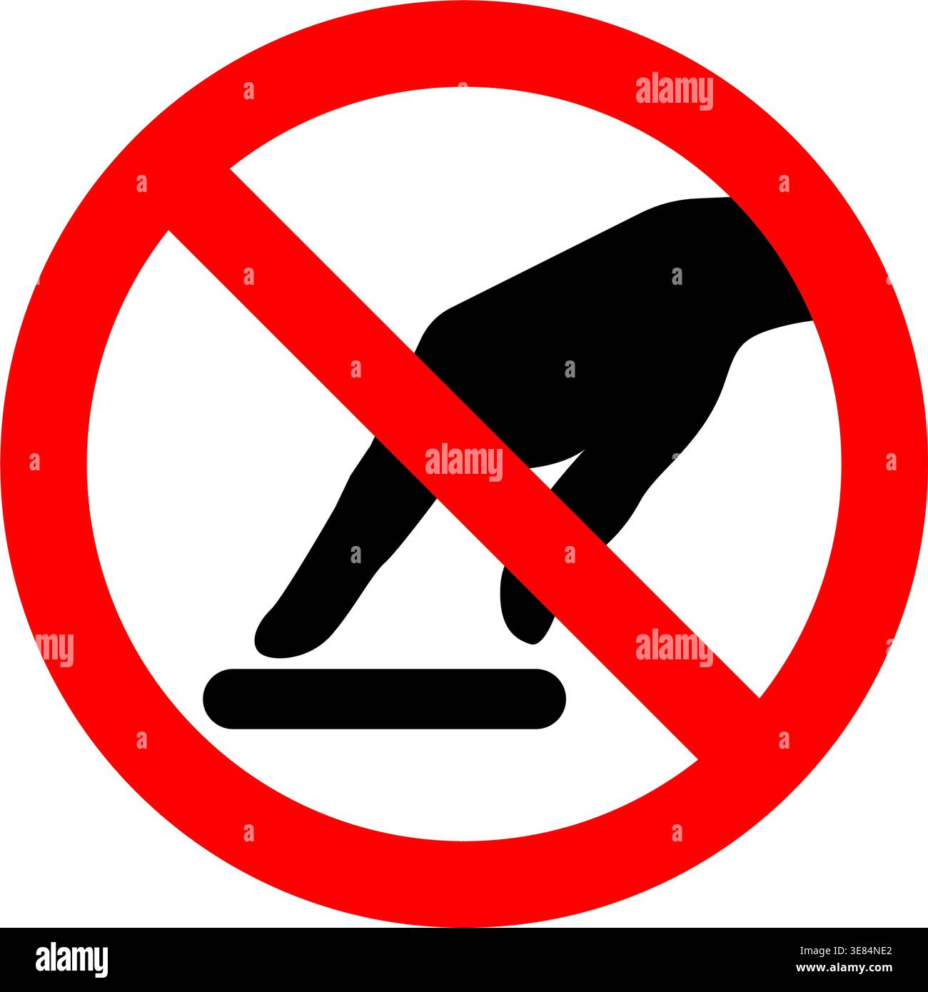 classic do not touch no touching sign symbol simple in red circle with slash vector isolated on transparent background Stock Vector
